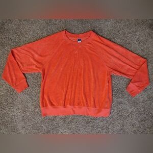 Old Navy Coral Terry Crewneck Sweatshirt Large
